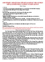 Chuyên đề bồi dưỡng học sinh giỏi Ngữ văn Lớp 7 - Chuyên đề 3 Rèn kĩ năng viết kể lại một sự việc có thật liên quan đến nhân vật hoặc sự kiện lịch sử